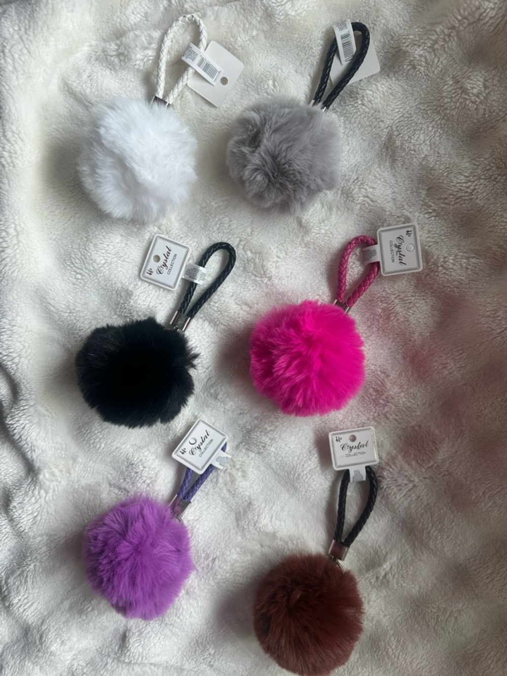 Choose One - Colorful Faux Fur Pom Keychain